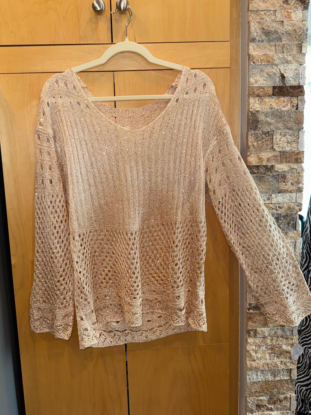 Gold Crochet Sweater-NEW